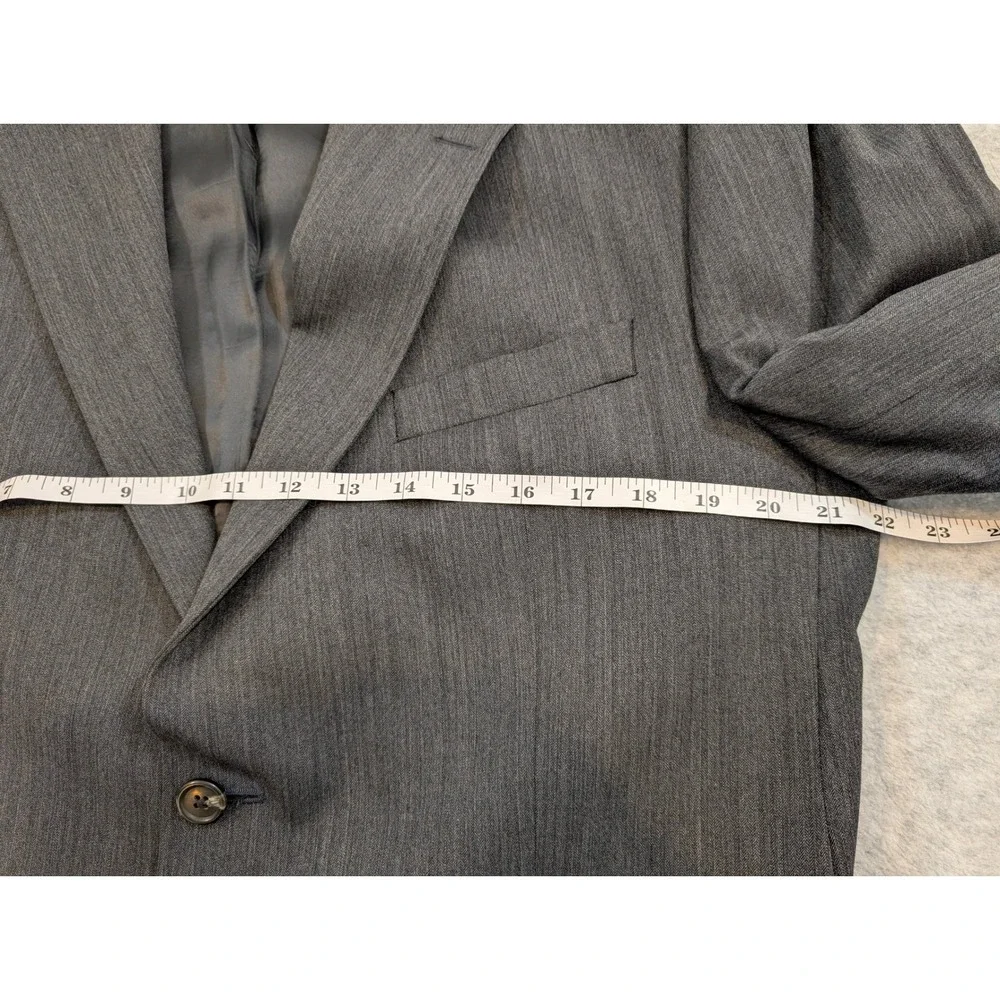 Chaps Ralph Lauren Mens Pure New Wool Blazer Size 44R Charcoal Gray 2 Button